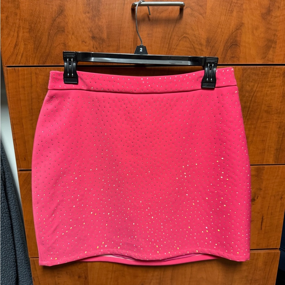 Main Strip Pink Sequin Mini Pencil Skirt